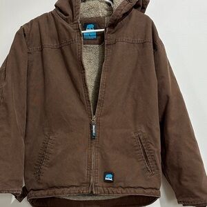 Vintage Berne Boys Canvas Work Jacket Fleece Lined - Youth L (14-16)
